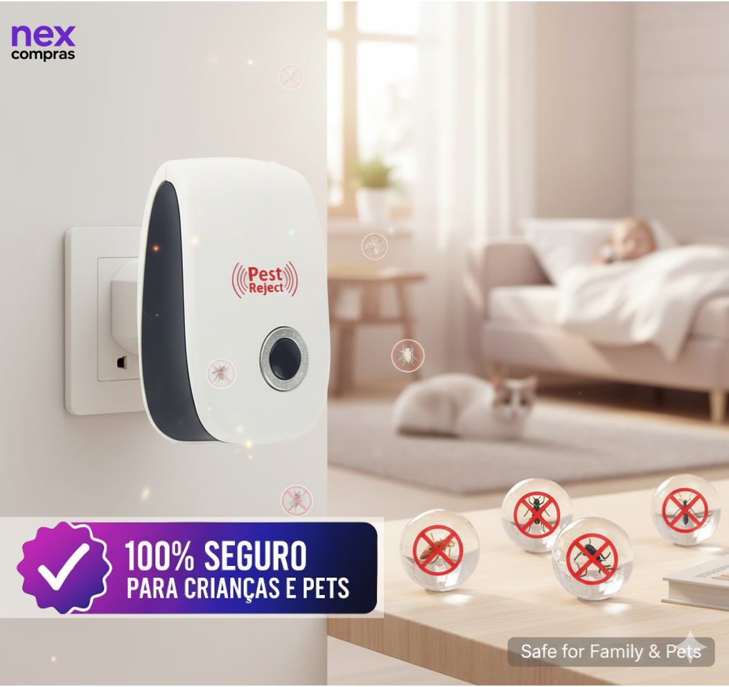 Repelente Eletrônico Ultrassônico - Anti Peste