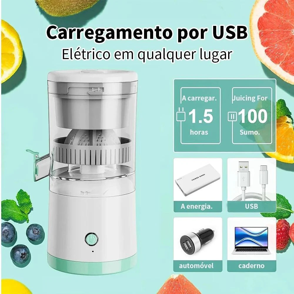 Espremedor de Frutas Portátil USB – Sem Fio e Lâminas Duplas para Extração Eficiente