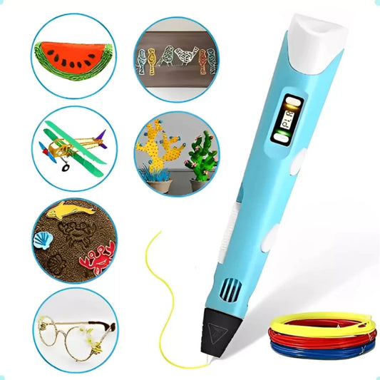Caneta 3D Impressora Manual com Filamentos para Crianças e Adultos