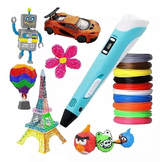 Caneta 3D Impressora Manual com Filamentos para Crianças e Adultos