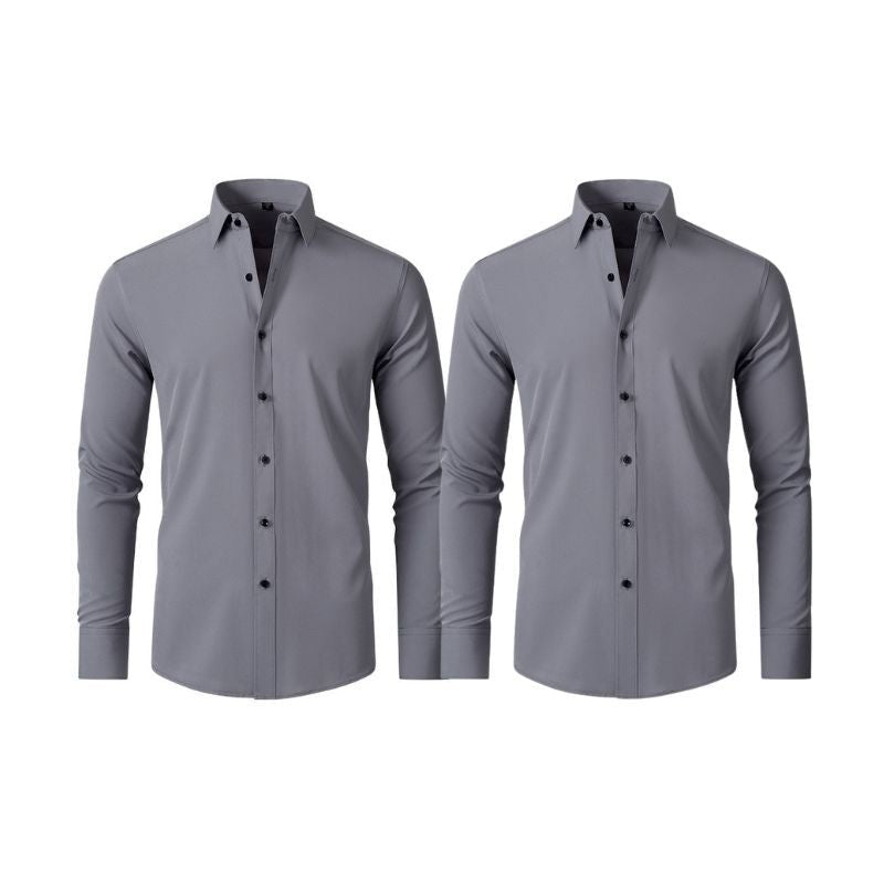 Compre 1 Leve 2 | Camisa Social Ultra Elastech Anti amassados + Relogio de Brinde