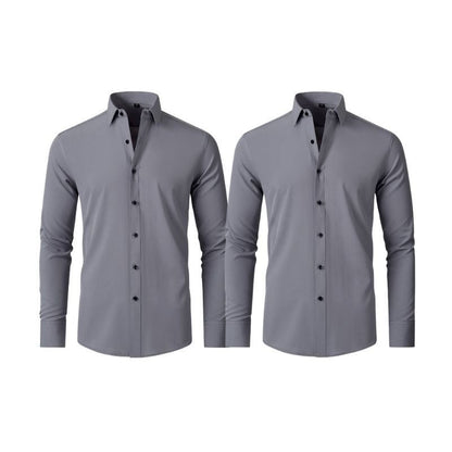 Compre 1 Leve 2 | Camisa Social Ultra Elastech Anti amassados + Relogio de Brinde