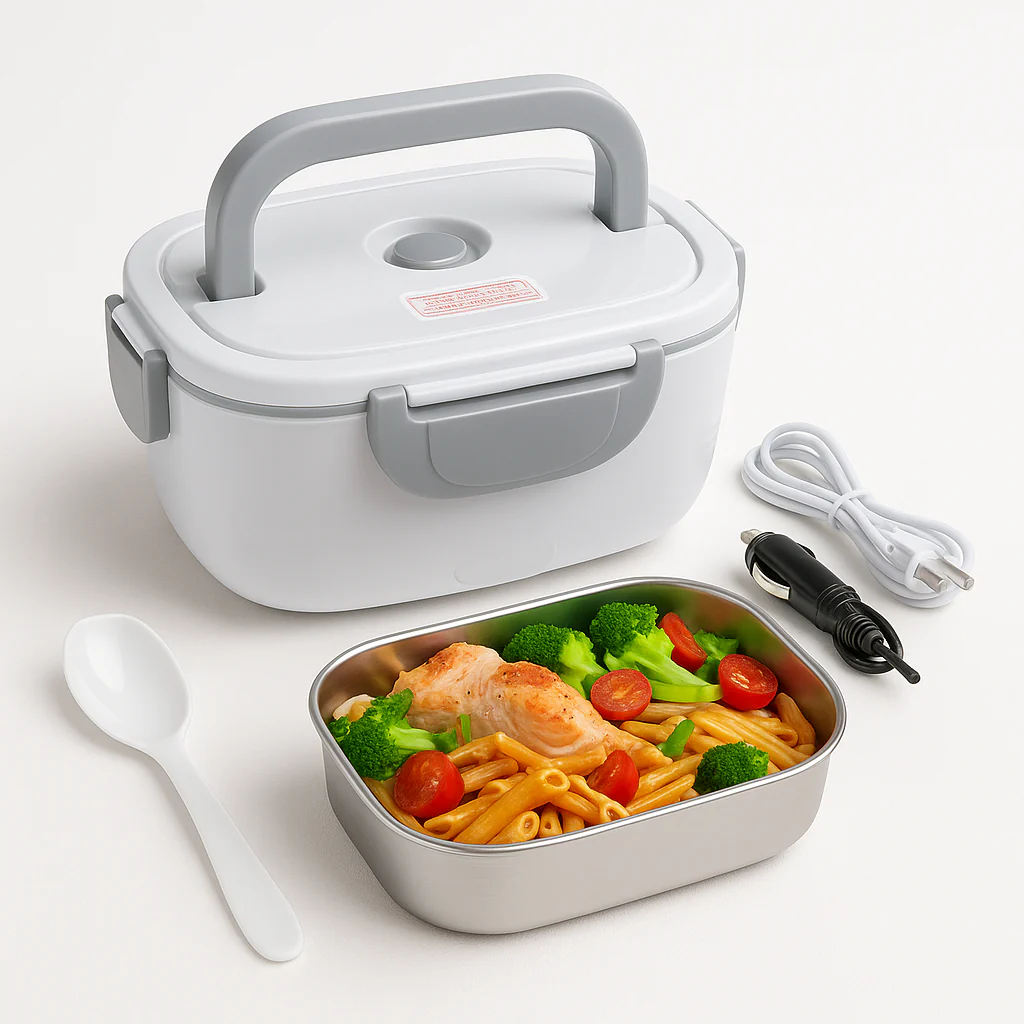 Marmita Elétrica Portátil 2 em 1 – Aqueça sua comida onde estiver