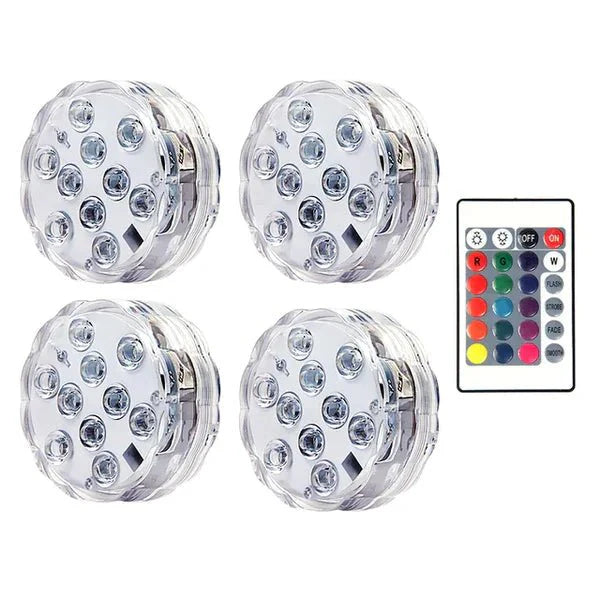Kit Luminárias de Piscina RGB | Sem Fio Com Controle Remoto