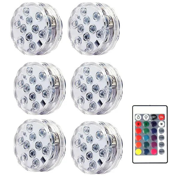 Kit Luminárias de Piscina RGB | Sem Fio Com Controle Remoto
