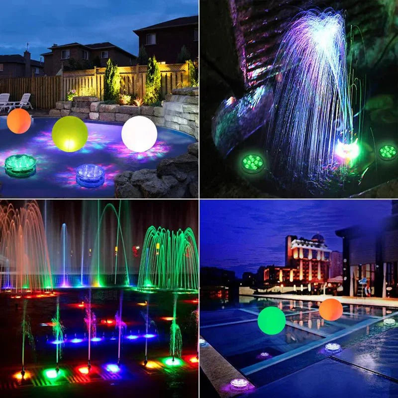 Kit Luminárias de Piscina RGB | Sem Fio Com Controle Remoto