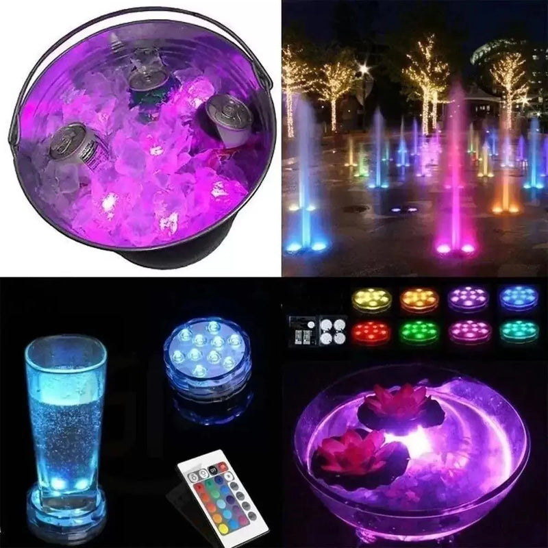 Kit Luminárias de Piscina RGB | Sem Fio Com Controle Remoto
